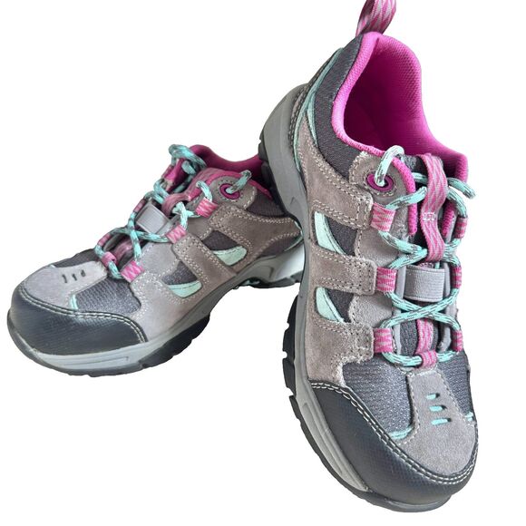 LL Bean Trail Model Hikers low top kids size 4 pink teal waterproof school play - Picture 1 of 7
